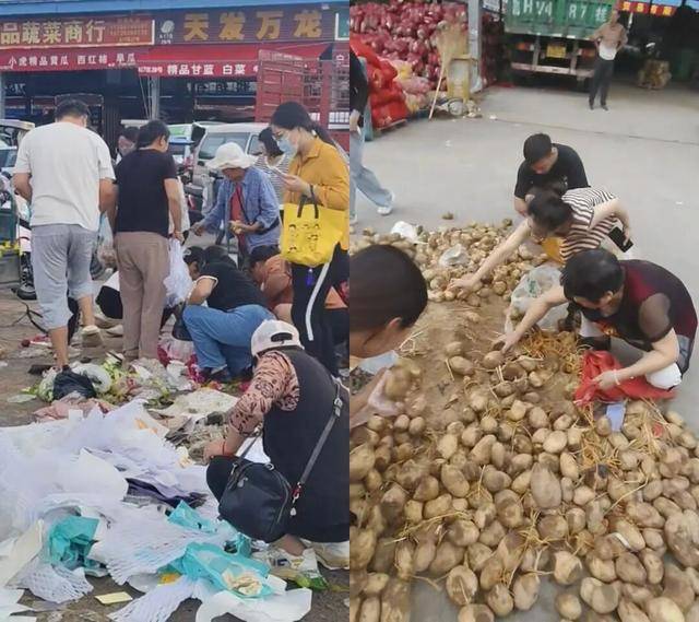 河南最大批发市场现“捡菜大军”,年轻人扎堆捡“蔬果”,00后男子:品相差但能吃,也有人拍视频跟风