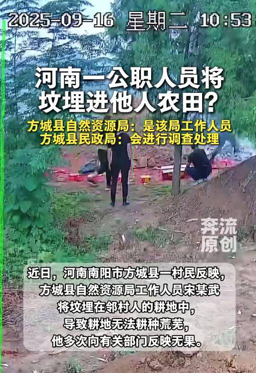 河南一村民称公职人员将坟埋进自家农田致无法耕种,当地回应